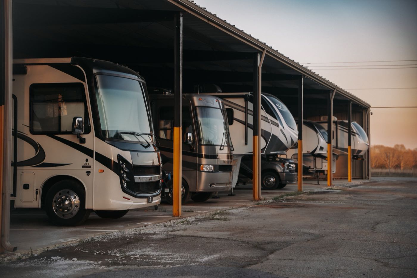 Covered RV storage at Stanley Storage